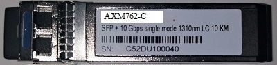 AXM762->SFP+, 10GB, SM, 1310NM, 10KM, LC  NETGEAR