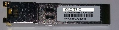 GLC-T3 ->SFP 10/100/1000  RJ45 CISCO COMPATIBLE