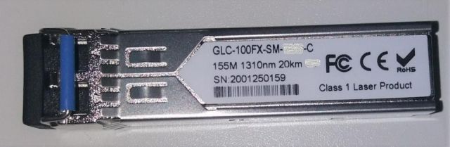 GLC100FXLH -> 100 MBPS SM 1310NM  20 KM   LC