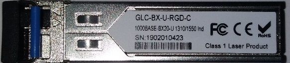 GLCBXU-RGD->SFP 1 GBPS MONO BIDI 1310/1550 RUG 