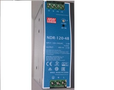 NDR120-48:      FUENTE CARRIL DIN 120 WATTS 48 VDC