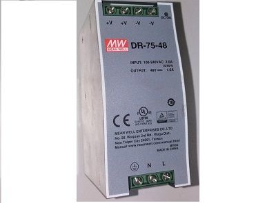 NDR75-48:      FUENTE CARRIL DIN 75 WATTS 48 VDC