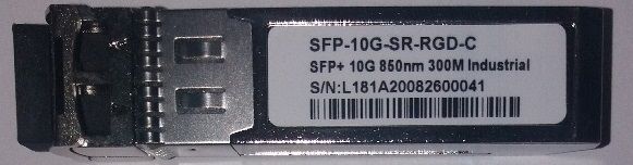 SFP-10G-SR-RGD ->IND. SFP+ 10G, 850NM, MM, LC