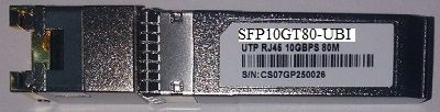 SFP10GT80-UBI -> 10 Gb  UTP/RJ45 80M, COMP. UBIQUI